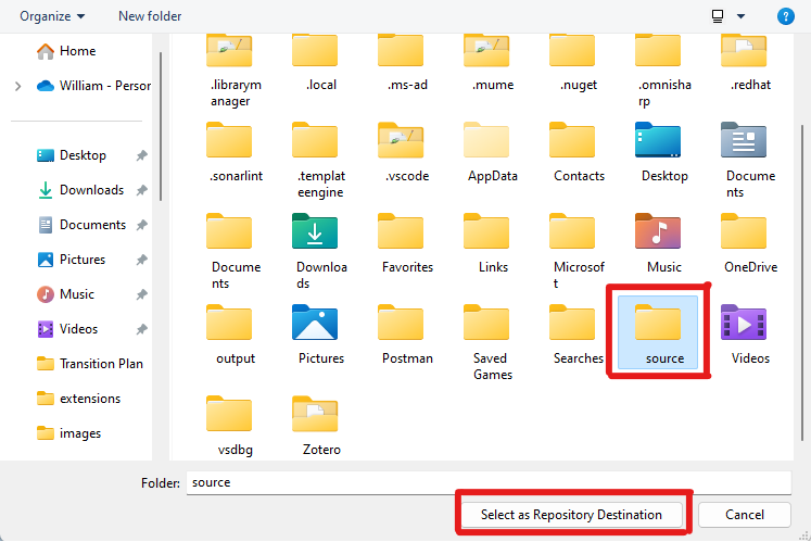 Select folder